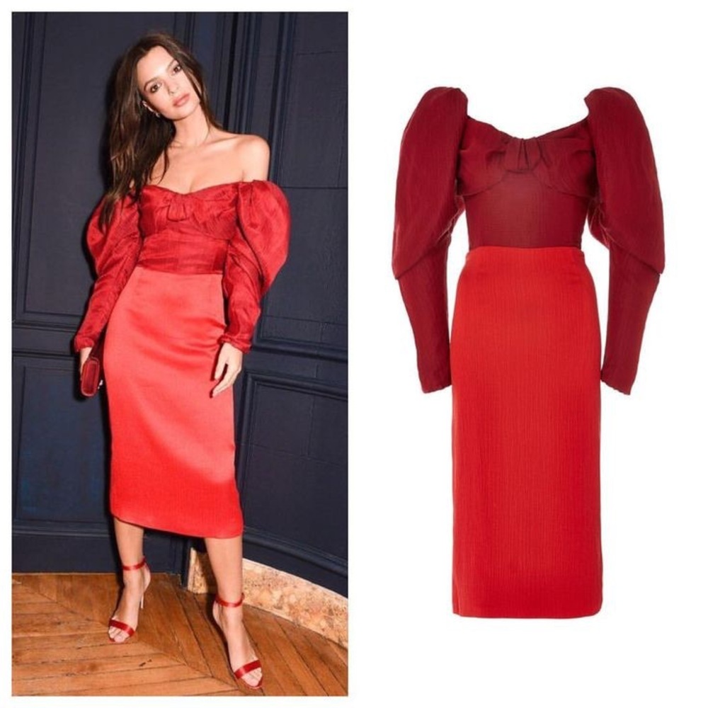Elegant Red Off-Shoulder Dress